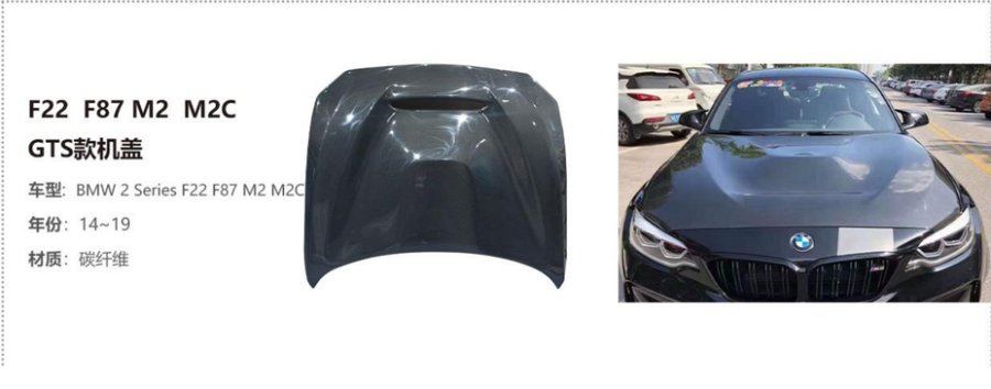 BMW 2 Series F22 F87 M2 M2C GTS Hood