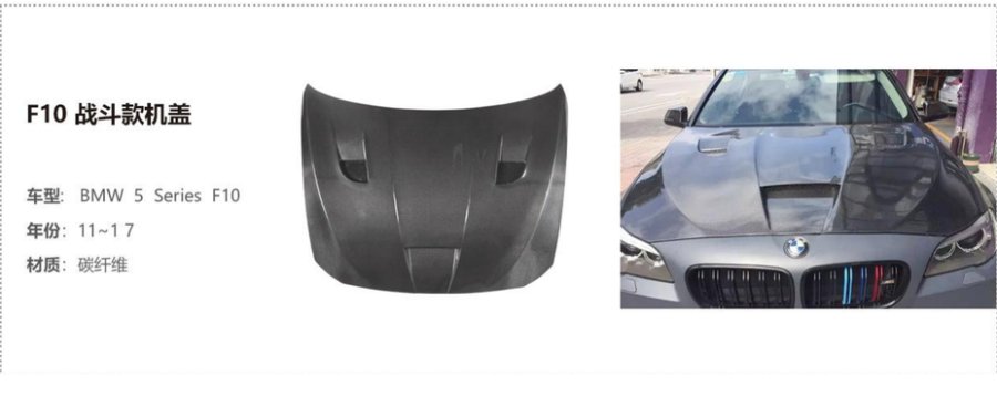 BMW 5 Series F10 Combat Hood