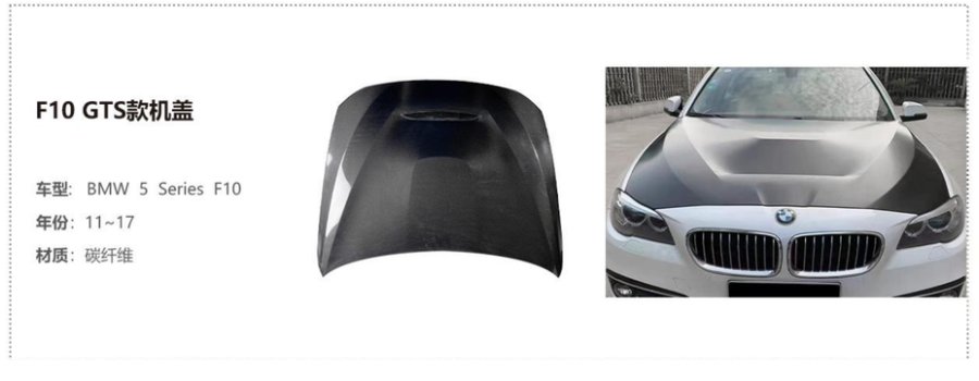 BMW 5 Series F10 GTS Hood