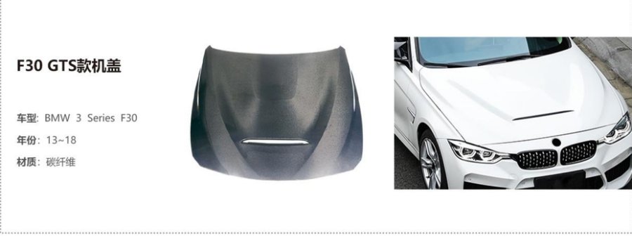 BMW 3 Series F30 GTS Hood