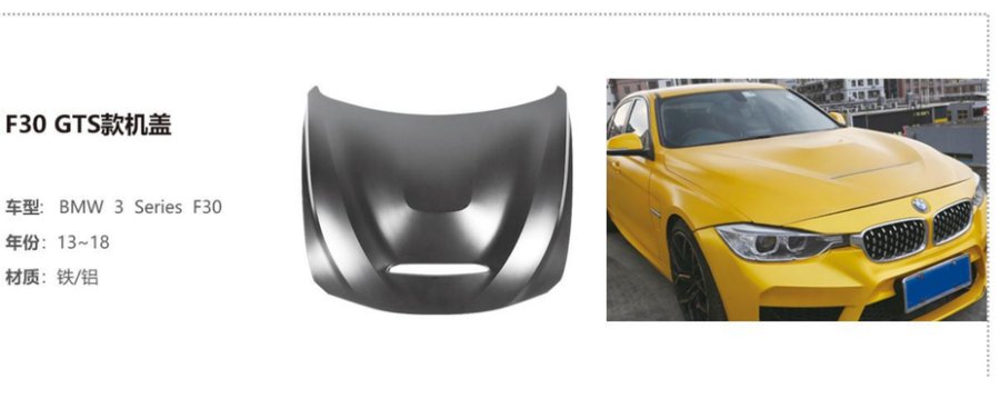 BMW 3 Series F30 GTS Hood