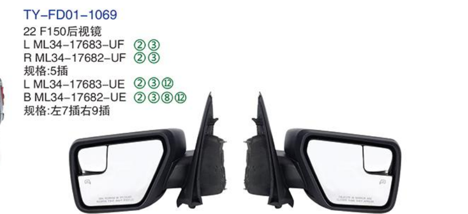 Rearview Mirror TY-FD01-1069 22 F150