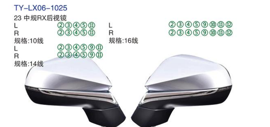Rearview Mirror TY-LX06-1025 23 RX