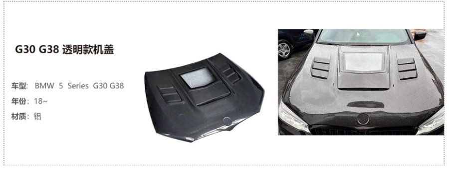 BMW 5 Series G30 G38 Clear Hood